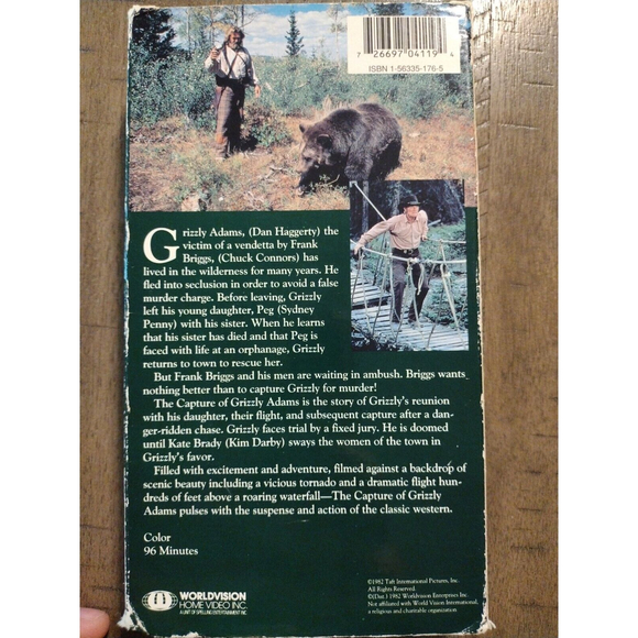 The Capture of Grizzly Adams (VHS, 1982) - Dan Haggerty/Chuck Connors - Picture 2 of 9